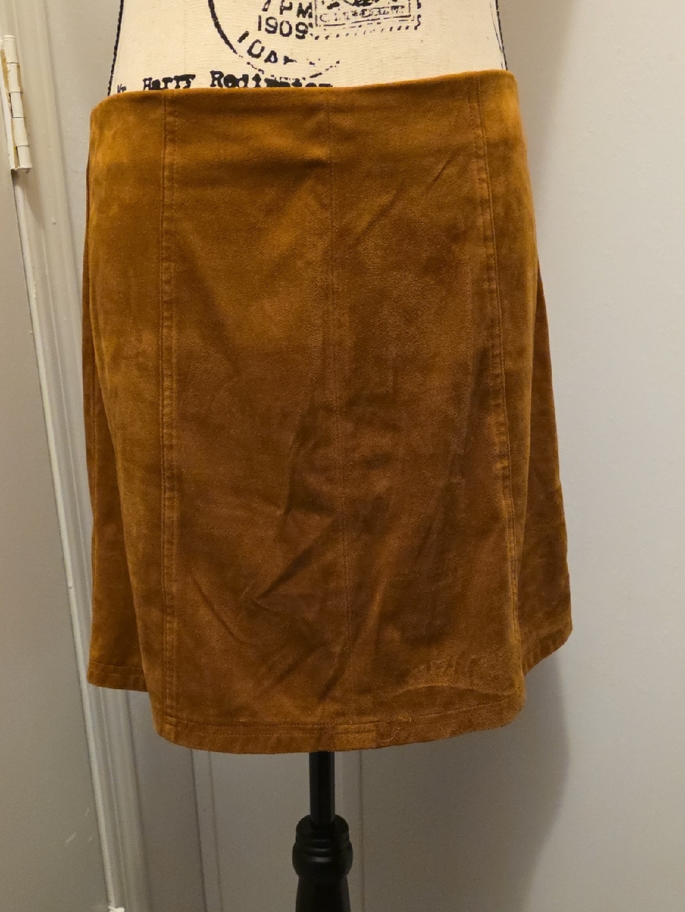 Suede A-Line Skirt in Camel Brown Botique Brand Mi Ami By Franchescia's